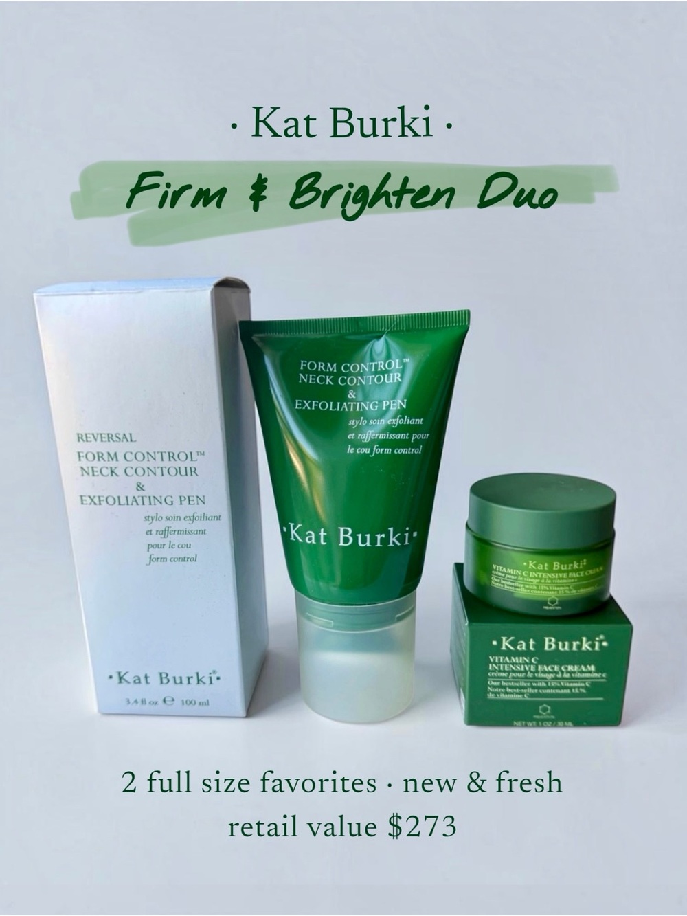 Kat Burki Full Size Luxury Skincare Duo Face Cream & Neck Contour Pen